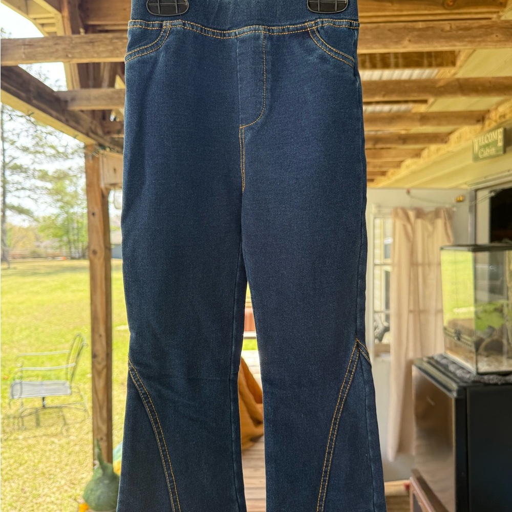 Girls pull on flare jeans